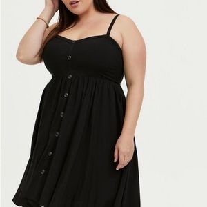 Torrid Black Challis Button Hi-Lo Dress Size 1